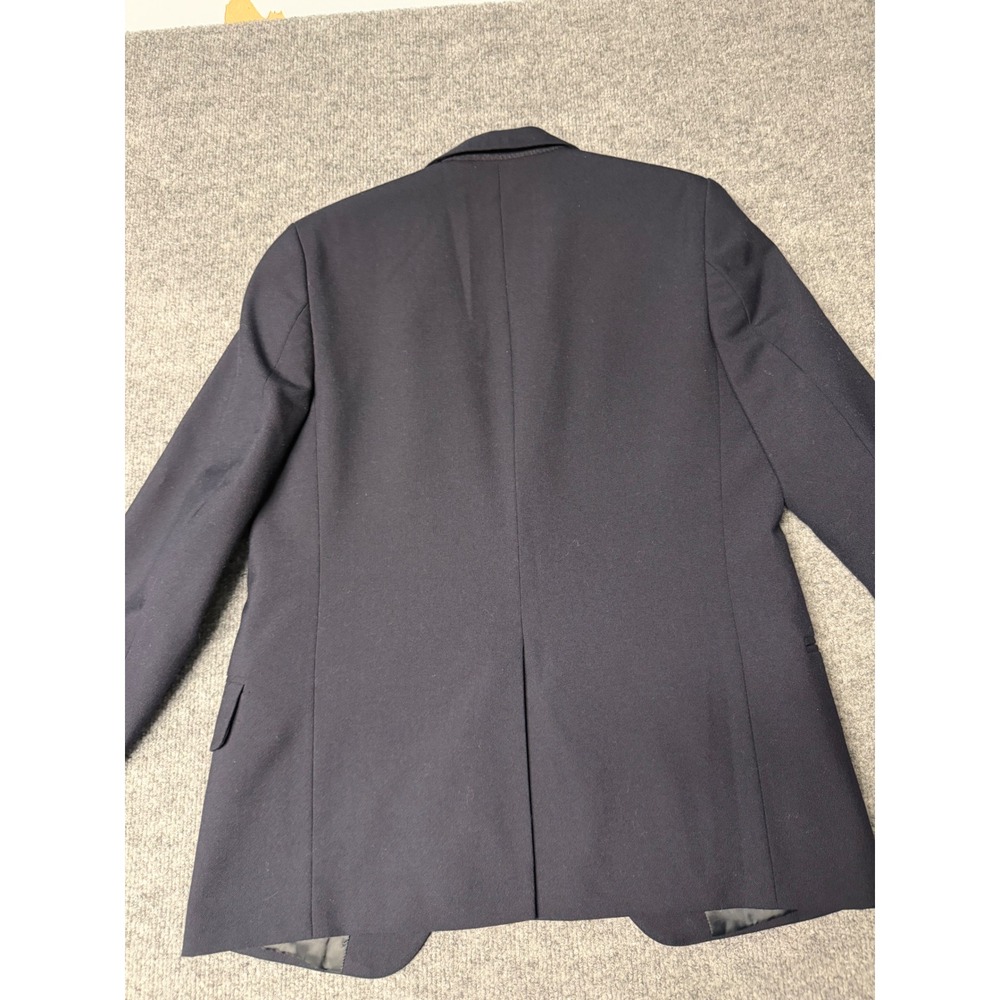 Lands End Boys Navy Blue Wool Blend Blazer Kids coat Size 14 School Uniform - Picture 6 of 8